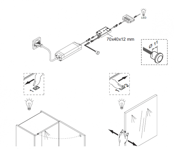 IR Sensor / Türkontaktschalter 12 / 24 V