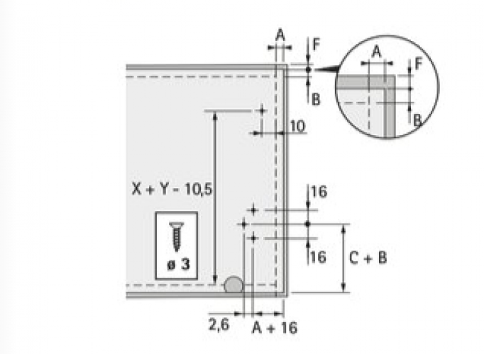 Klappenhalter Klassik D mit Magnet-Zuhaltung, 565 - 625 mm, links