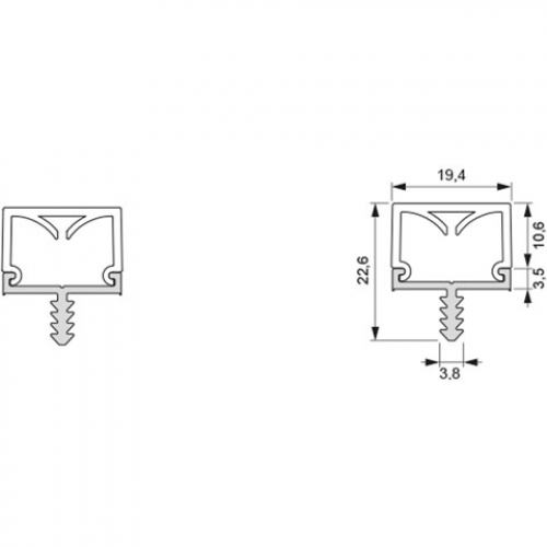 LED Aufbauprofil Lagos III, 3000 mm