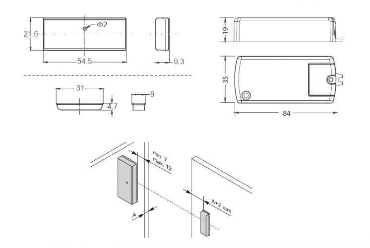 Magnet-Türkontaktschalter Emotion 12 V