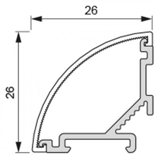 LED Leuchtenprofil Mini Corner, 2000 mm