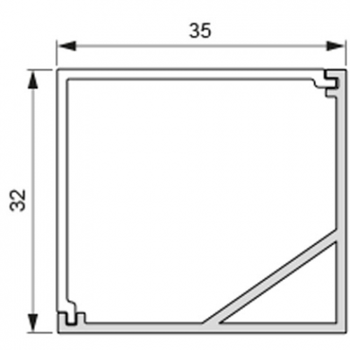 LED Leuchtenprofil Quattro, 2500 mm