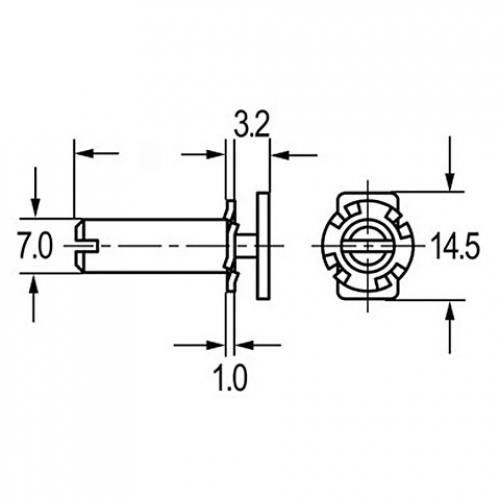 Sperrstift für ZV-Stange C, vormontiert, L: 8 mm