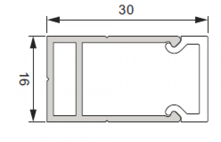 LED Leuchtenprofil WTU, 2500 mm