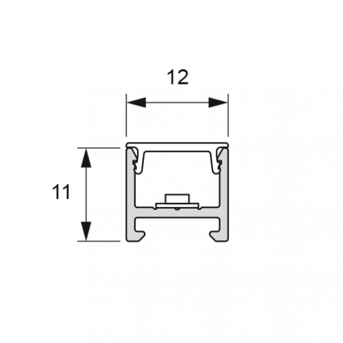 Leuchtenprofil Porto 1/2 Mini, 12x11 Aufbau/Einbau, Alu schwarz, 3000mm