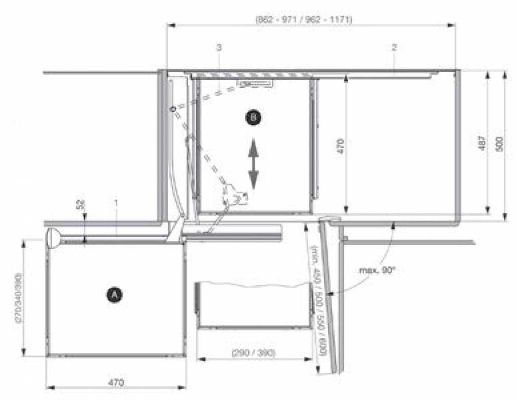 Peka-Drehauszug MAGIC CORNER Comfort, 1000 mm links