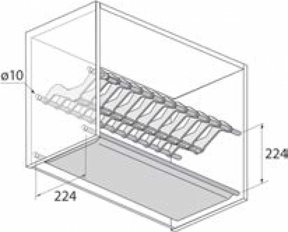 Geschirrabtropfsystem für Schrankbreite 600 mm