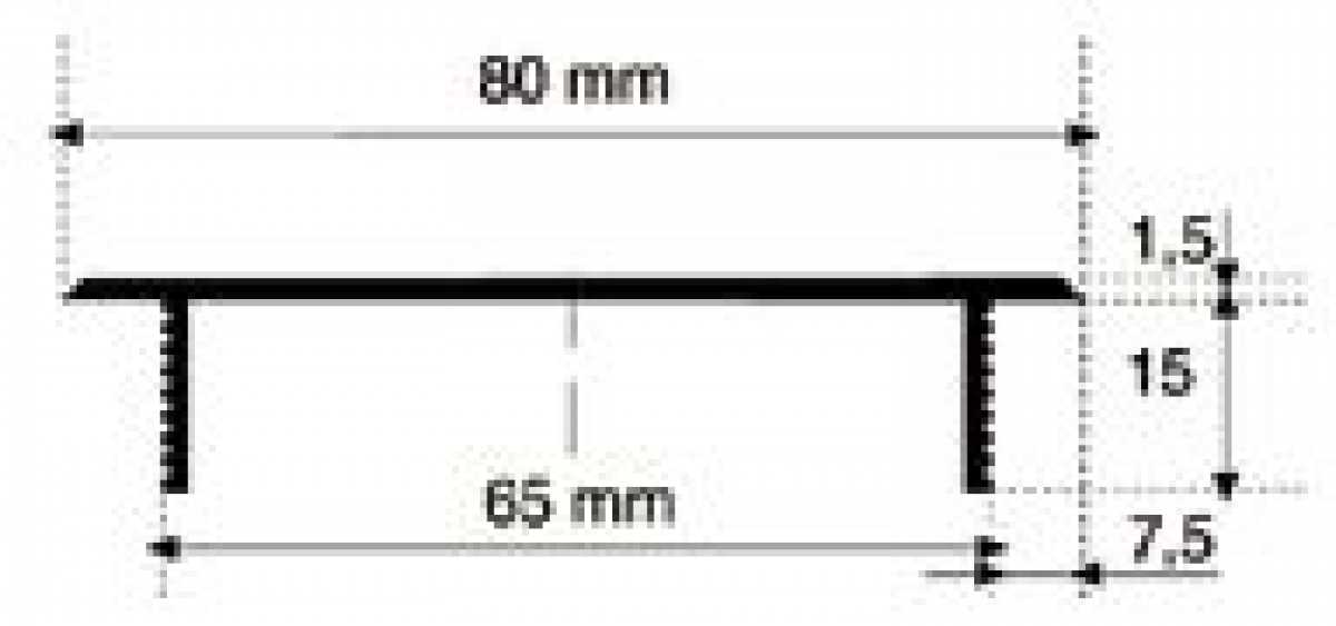 Lüftungsgitter Aluminium, 500 x 80 mm, LM Alu F1