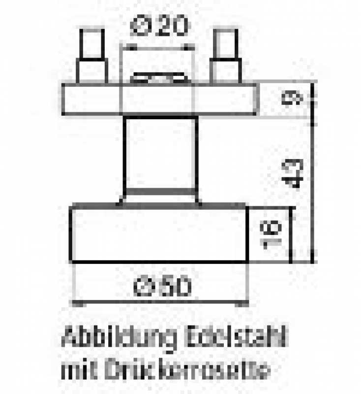 Türknopf Modell "PR 3020 N", Edelstahl