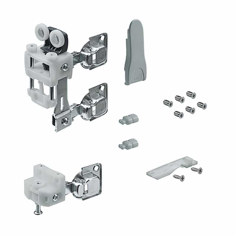 WingLine L, Laufteilset mit unterer Führung ohne Schließautomatik, 25 kg, grau, rechts