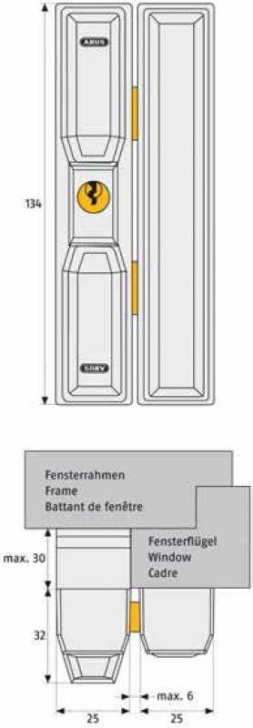 Fenster-Zusatzschloss FTS 88 weiß