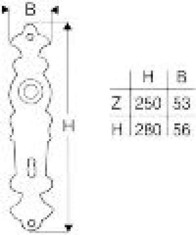 ZT-Langschild 72 mm BB, Schmiedeeisen