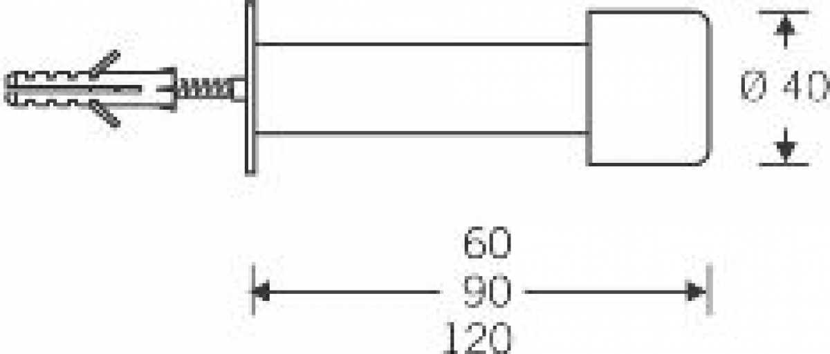 Wand-Türpuffer Modell 3880 L: 120 mm