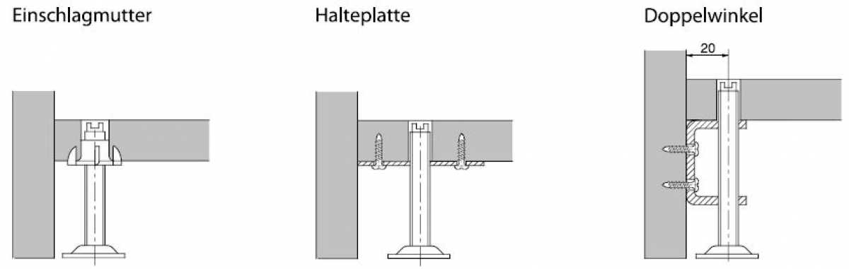 Doppelwinkel mit Gewinde M8