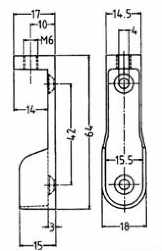 Schrankrohrlager für Ovalrohr 15 x 30 mm, Aufschrauben am Fachboden