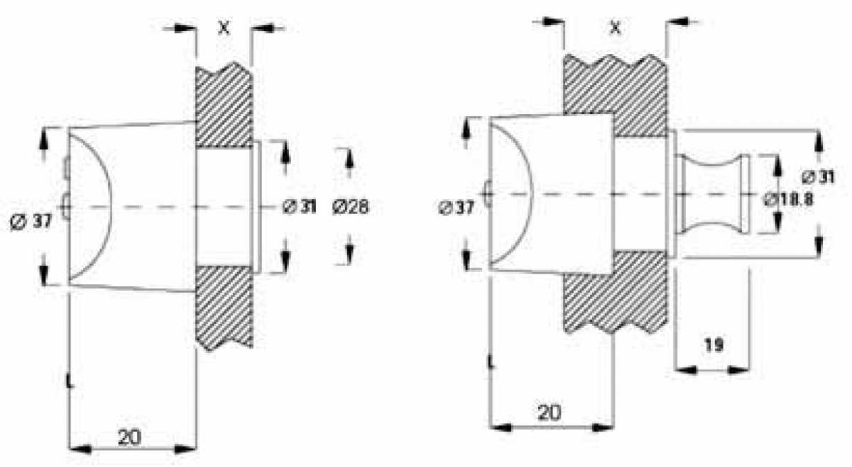 Druckknopf Chrom poliert