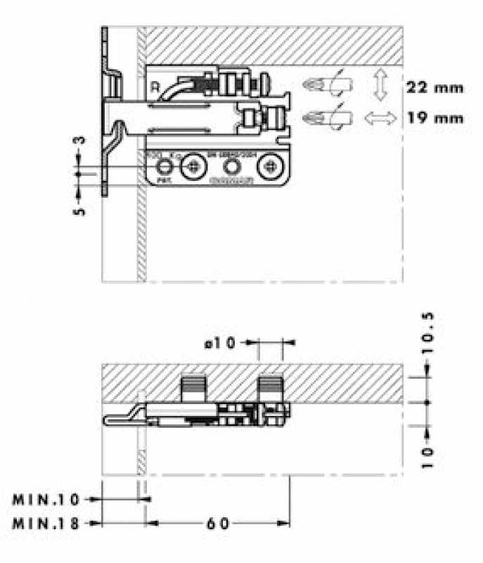 Schrankaufhänger SAH 801 links