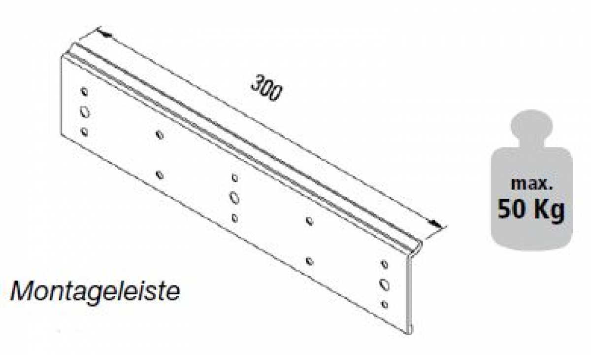 Montageleiste, belastbar bis 50 kg