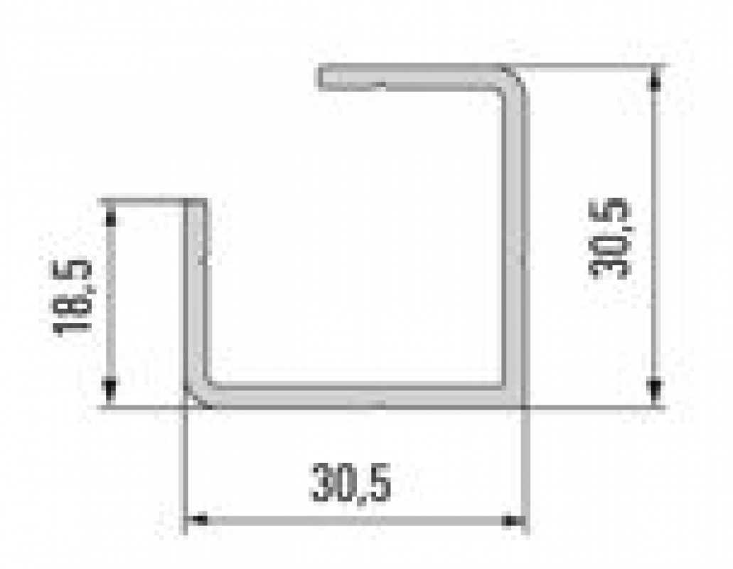 Eckprofil zu Nischensystem 4-18, L: 4100 mm