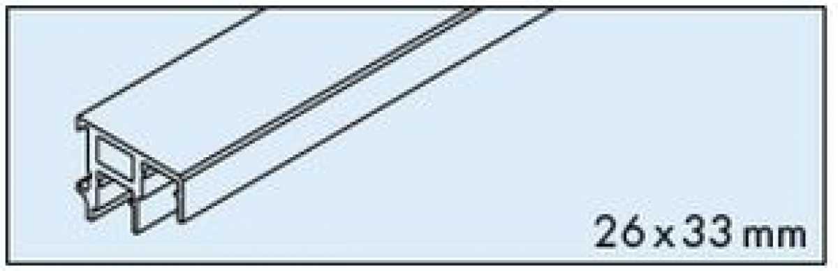 Doppelführungsschiene zum Aufclipsen L: 6000 mm