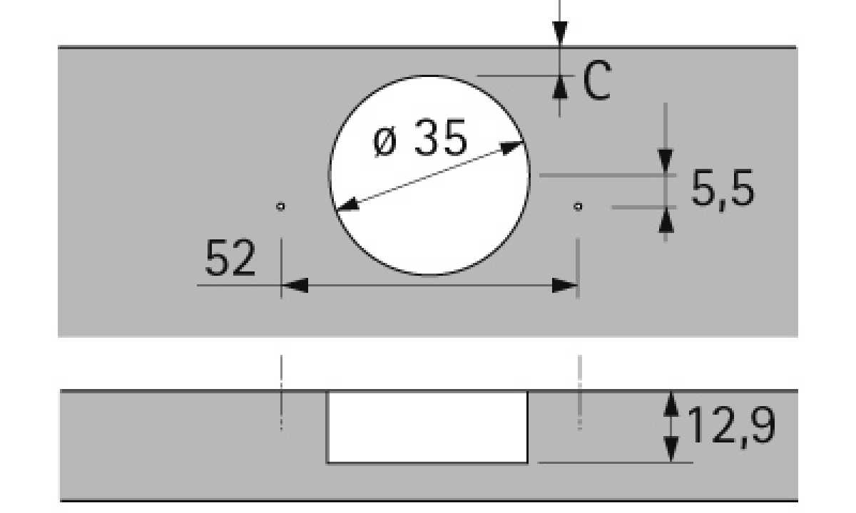 Sensys 8631i für dicke Türen, 95°, TH 52, halb vorliegend