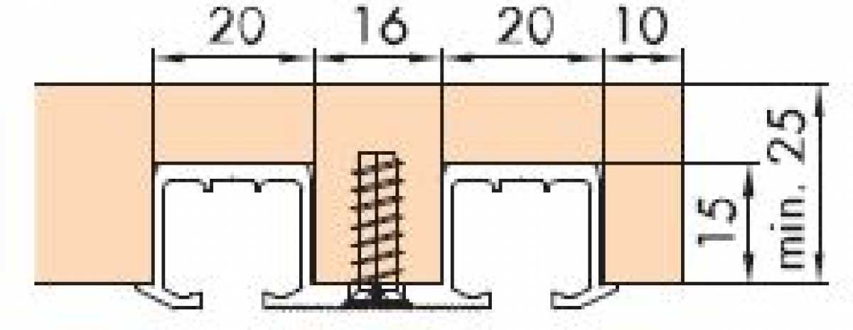 Doppellaufschiene zum Schrauben L: 3500 mm