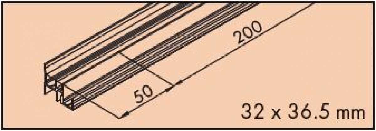 Doppelführungsschiene zum Schrauben L: 6000 mm