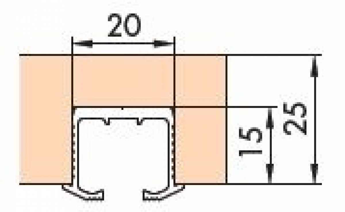 Einfachlaufschiene zum Kleben L: 6000 mm