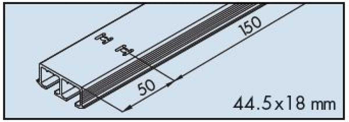 Doppellaufschiene zum Schrauben L: 3500 mm