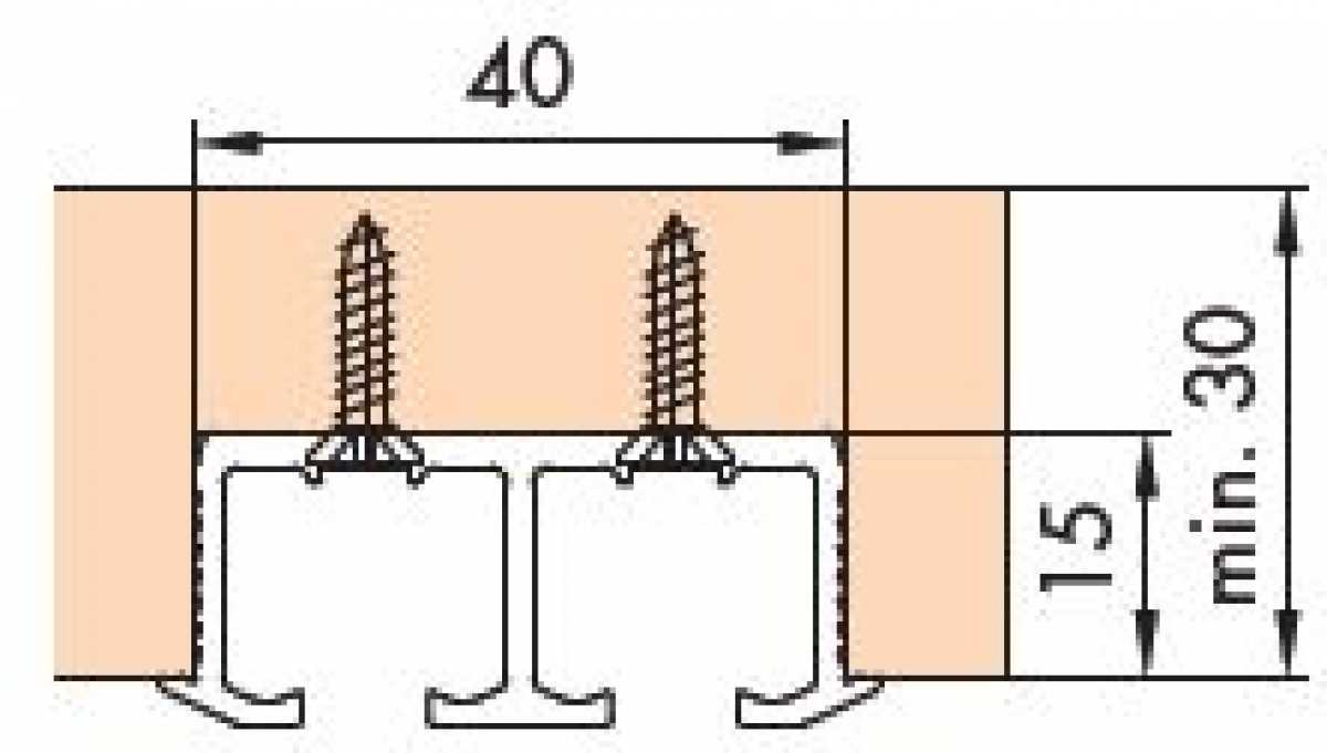 Doppellaufschiene zum Schrauben L: 3500 mm