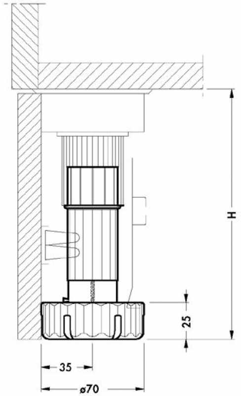 Sockelversteller UNICO Ø 34 Höhe 130 mm