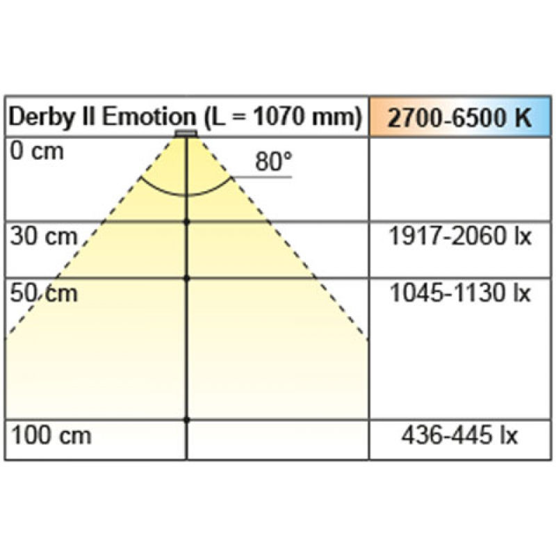 Anbauleuchte Derby II Emotion, L: 470 mm