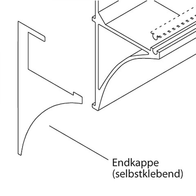 Endkappe zu Glaskonsole GK 600, Paar