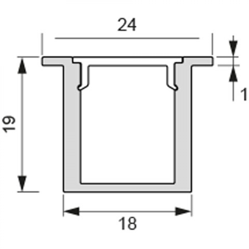 LED Leuchtenprofil Prag, 3000 mm