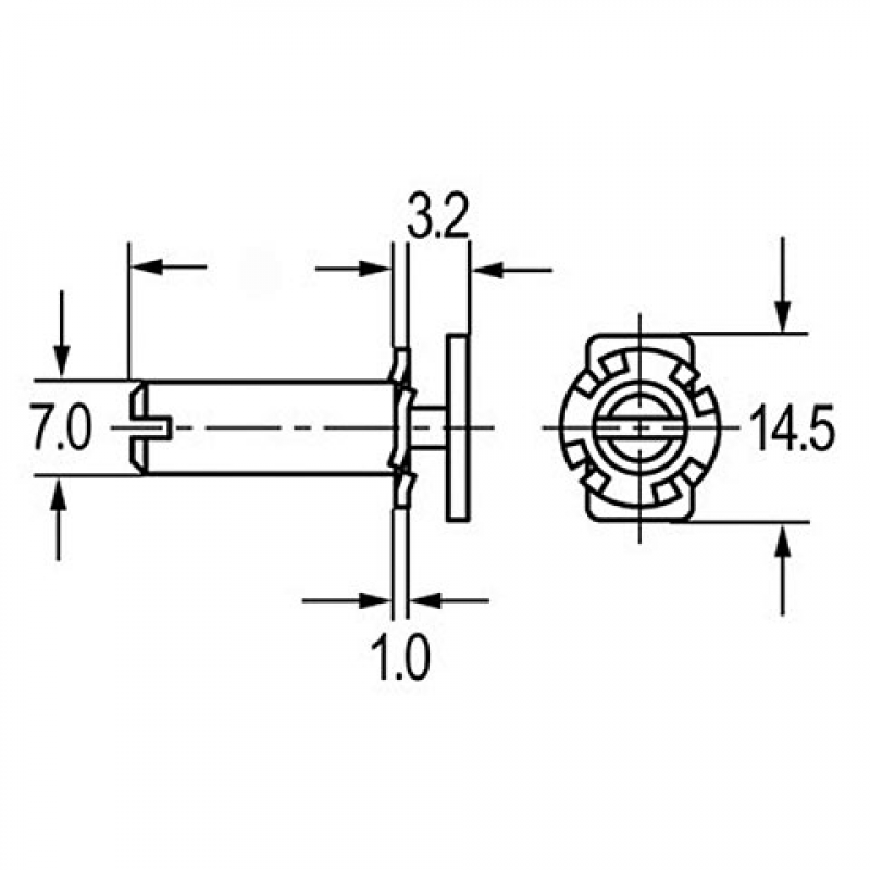 Sperrstift für ZV-Stange C, vormontiert, L: 8 mm