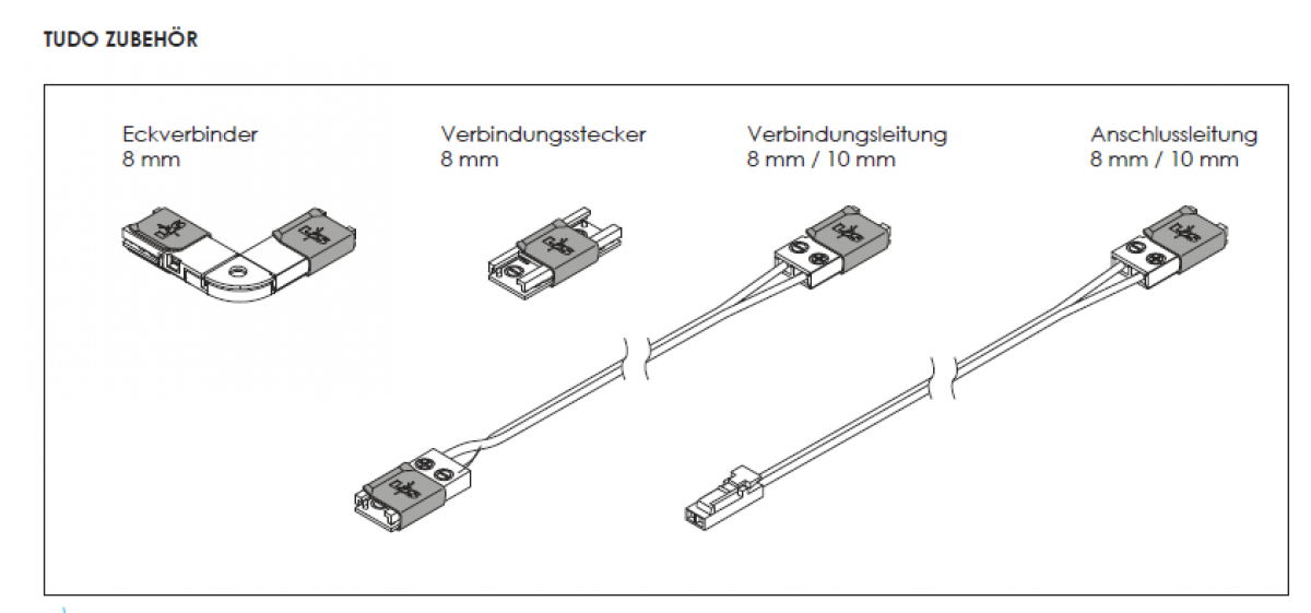 Verbindungsleitung Tudo 10 mm, L: 700 mm