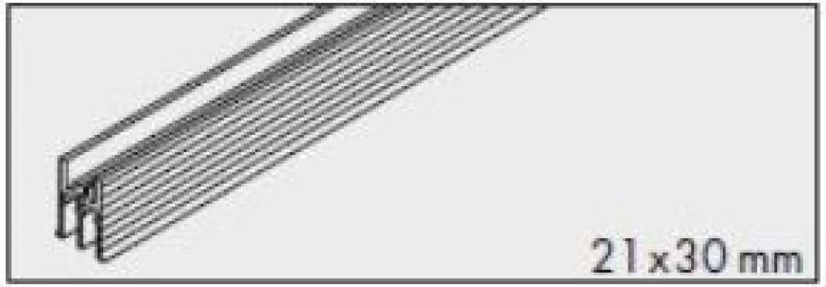 Doppelführungsschiene zum Kleben 6000mm