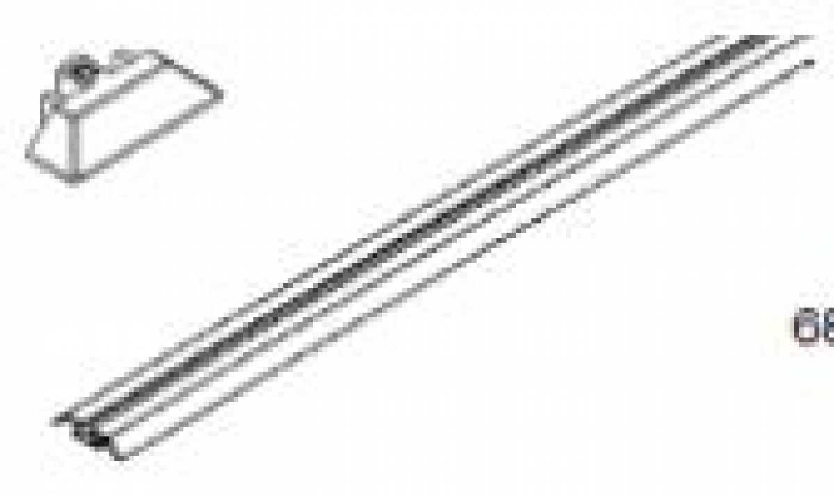 Einfachführungsschiene zum Kleben 2500mm