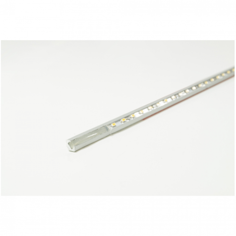 LED Micro Line 45°, 600mm, 12V, 4,9W, NW, alu, Anschlussltg. 3m, silber/sw, Mini LED Stecker, sw