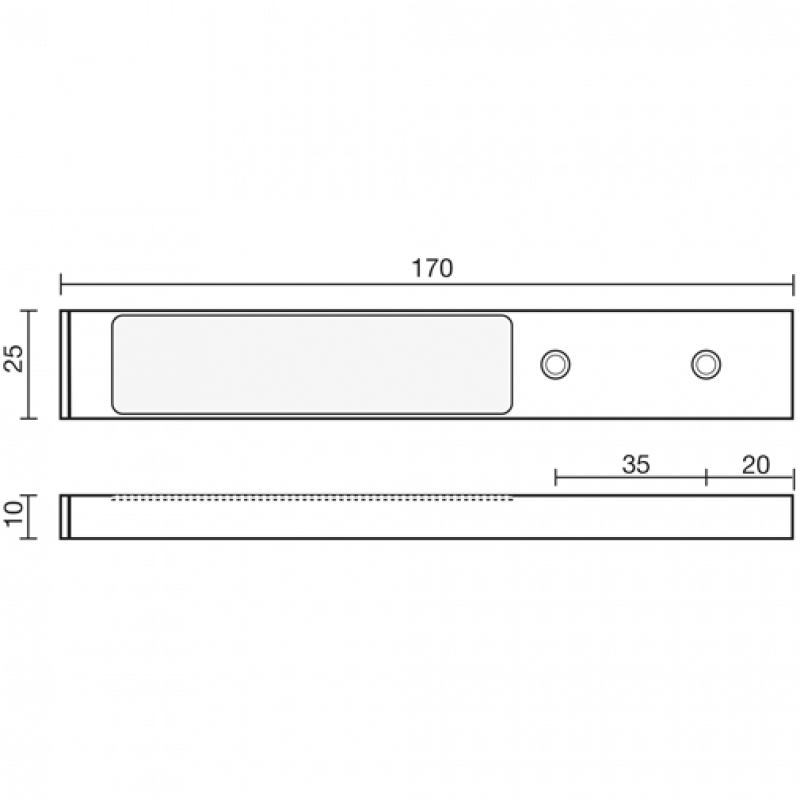 Anbauleuchte Rettangolo LFL 12 V 3,1 W Emotion schwarz, 2000501